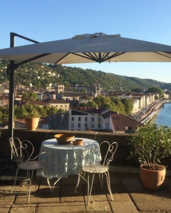 Terrasse avec vue sur Vienne